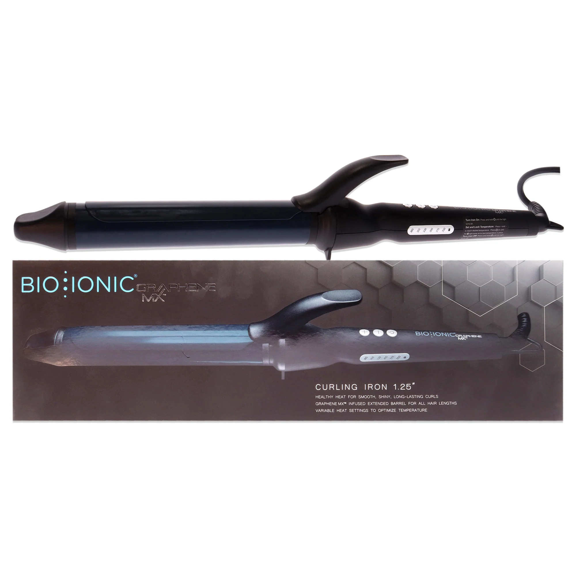 Graphene MX Curling Iron - Blue ZCURLERGRA1.25 by Bio Ionic for Women - 1.25 Inch Curling Iron | Shop Simon