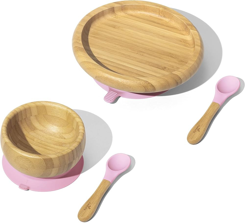 Avanchy® Bamboo Classic Baby Plates and Bowls with Removeable Suction for Babies Kids Toddler Fo... | Amazon (US)