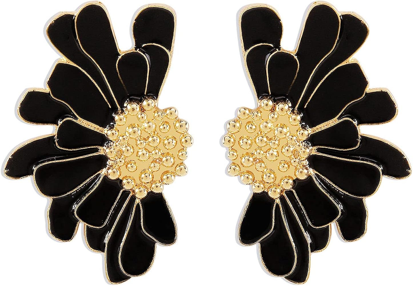 Boho White Flower Stud Earrings for Woman Trendy Jewelry,Gold Statement Floral Daisy Big Flower E... | Amazon (US)