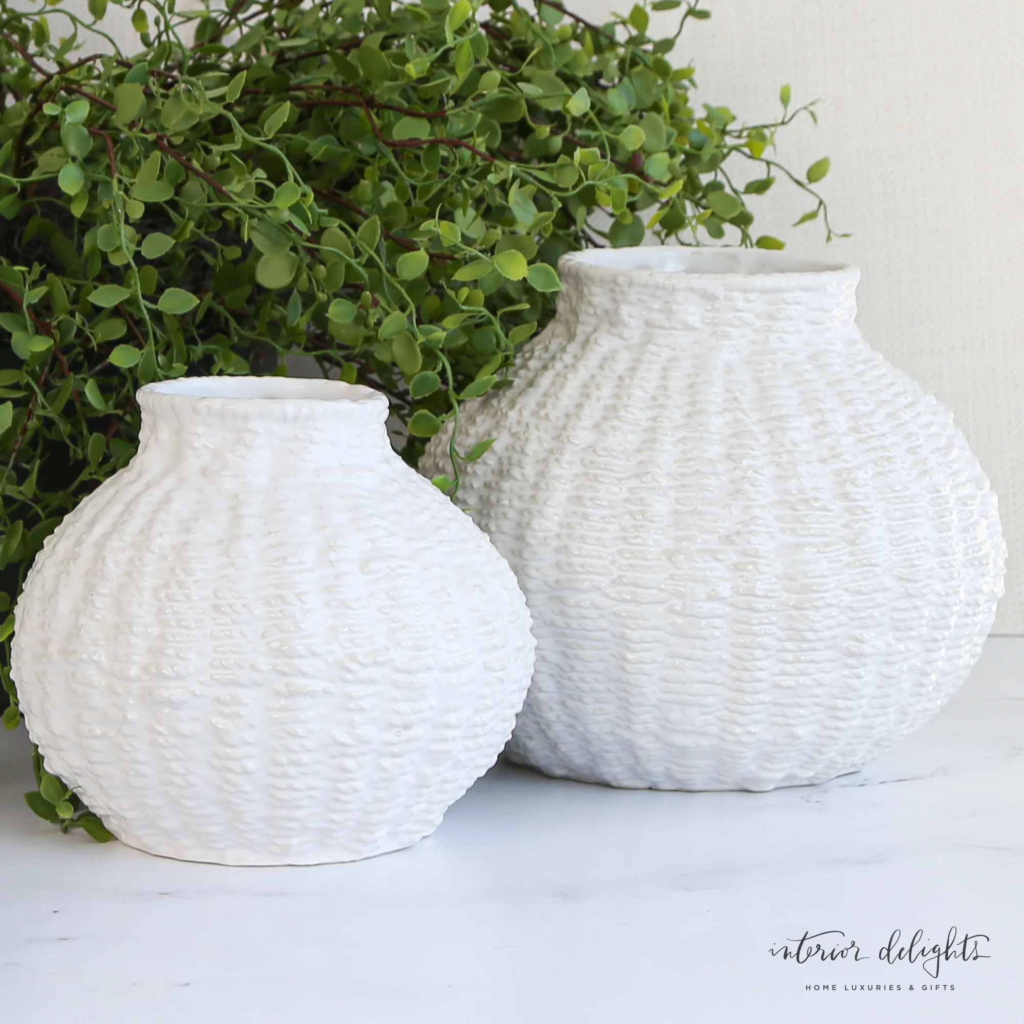 Woven Ceramic Vases - Choose Your Size | Interior Delights