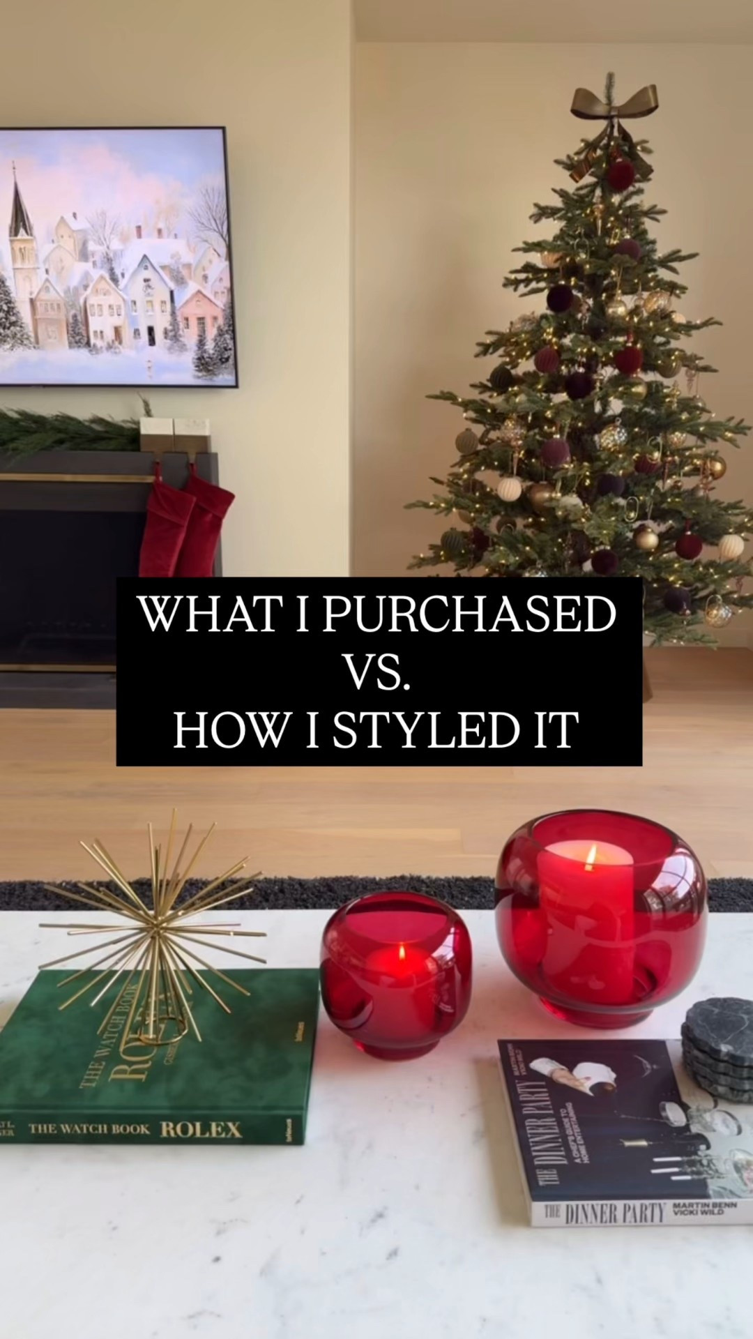 What I purchased vs how I styled it. 🎄💫
•
•
•
I’m obsessed with everything and lucky for you it’s all on sale now!!! 

#christmas #holidaydecor #sale #cb2 #sale #garland #wreath #pillow #mycb2 #Christmas #ornaments #xmas #holiday #tistgeseason #cybermonday #blackfriday #sale #decrativebowl #stockingholder #christmastree #manteldecor #mycb2 #cratestyle @cb2 

#LTKHoliday #LTKHome #LTKSaleAlert