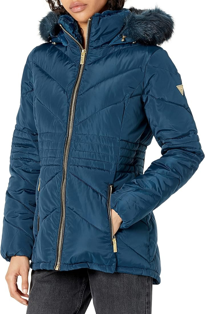 GUESS Women's Midweight Puffer Jacket | Amazon (US)