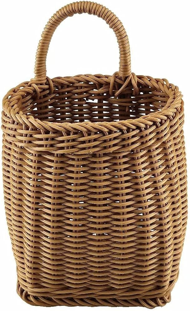 Hanging Woven Storage Basket, Decorative Wall Basket Organizer for Plants, Key, Sunglasses, Walle... | Amazon (US)