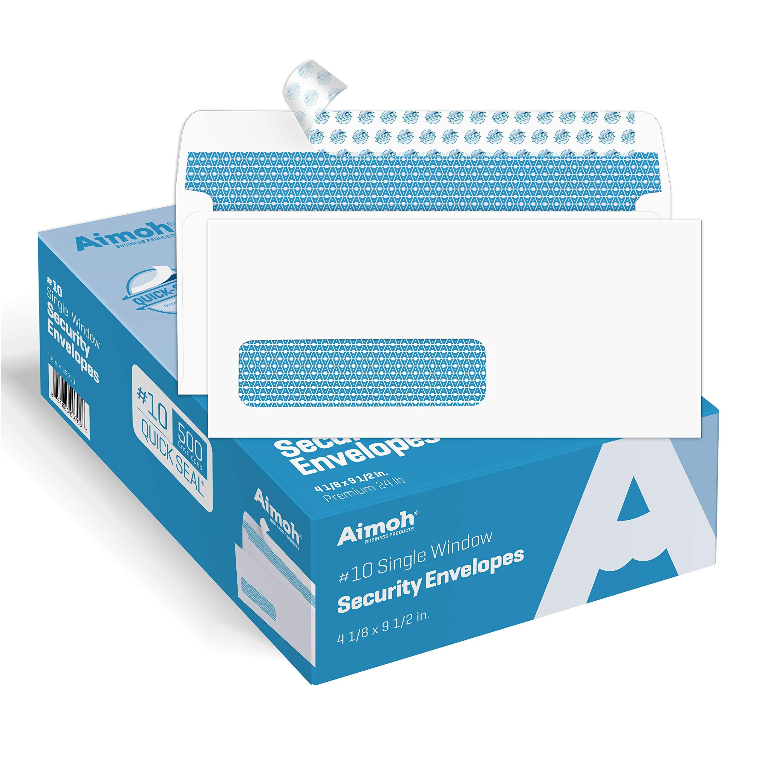 Aimoh 500#10 Single Left Window SELF Seal Security Envelopes - Super Strong Quick-Seal Self Seali... | Amazon (US)