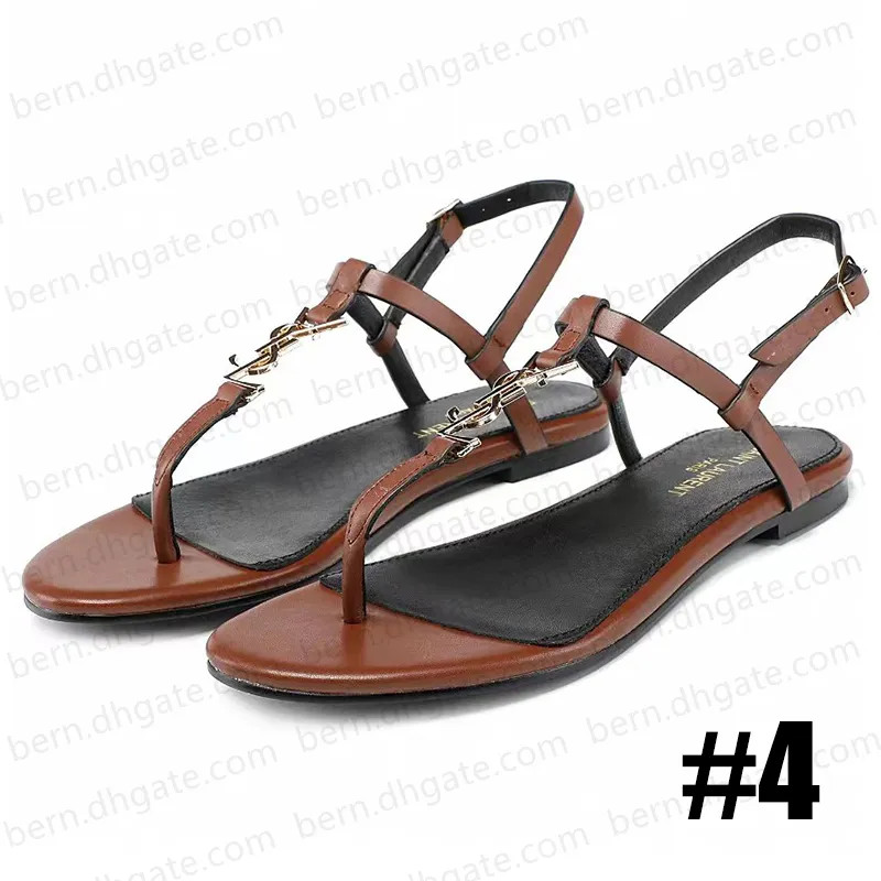 Y-S-L PRA-DA Premium DUPE Fashion Simple Women's Flip Flops Sandals for Summer Leather Flat Buckl... | DHGate