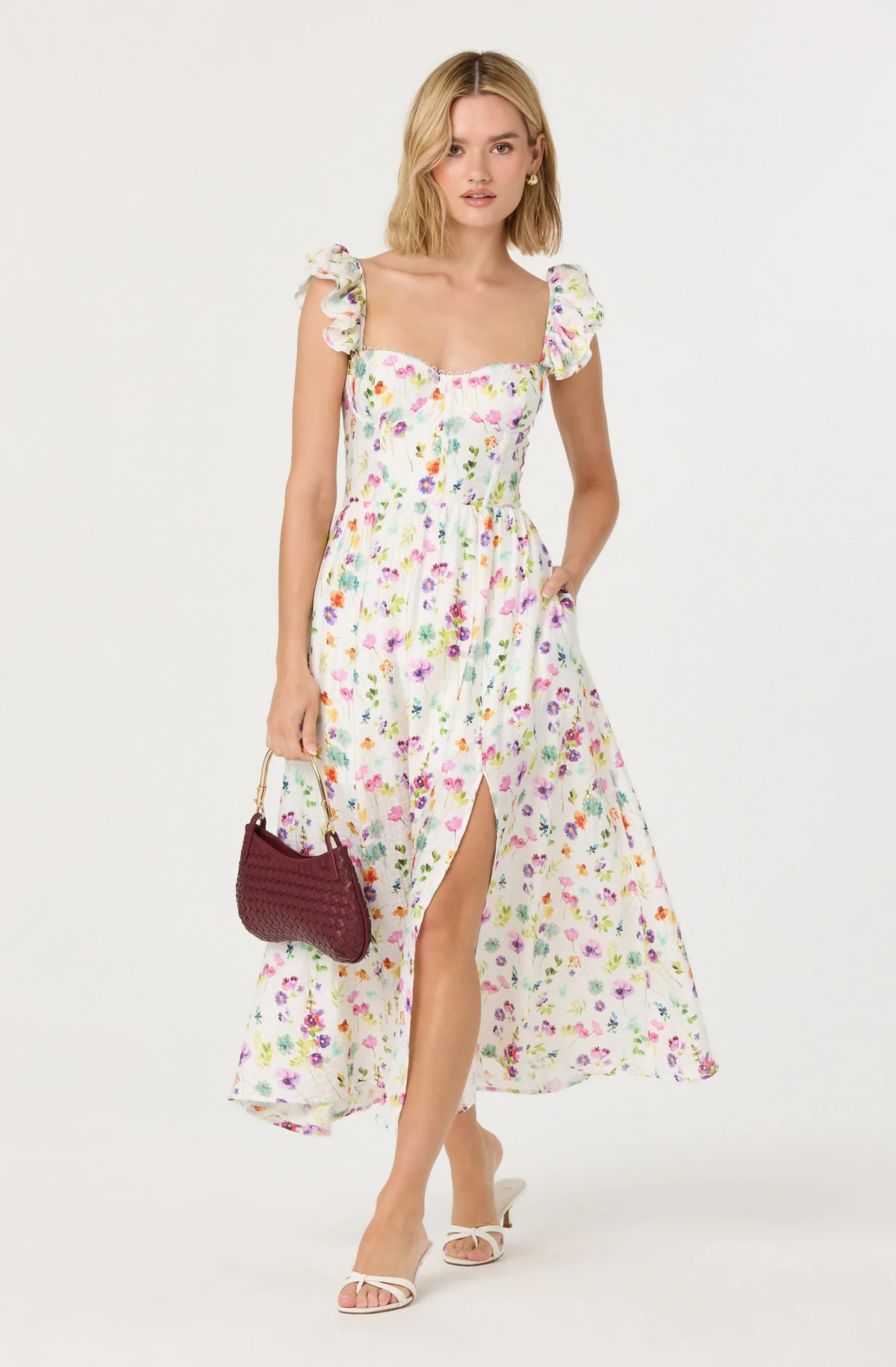 Wedelia Floral Bustier Midi Dress | ASTR The Label (US)