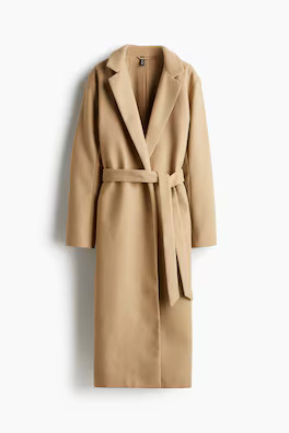 Tie Belt Coat - White - Ladies | H&M US | H&M (US + CA)