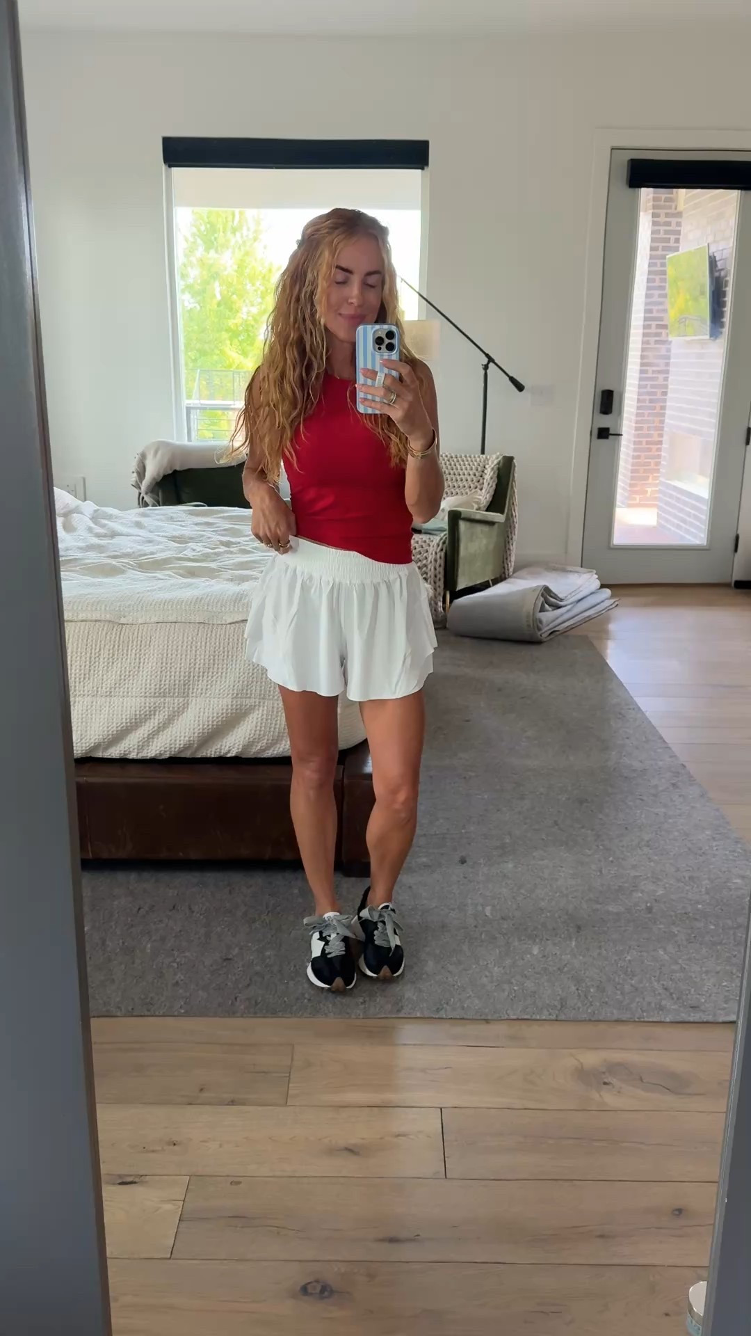 This red I can only find online! I’m in the 6 in the tank and small in the shorts! @lululemon #lululemoncreator #ad