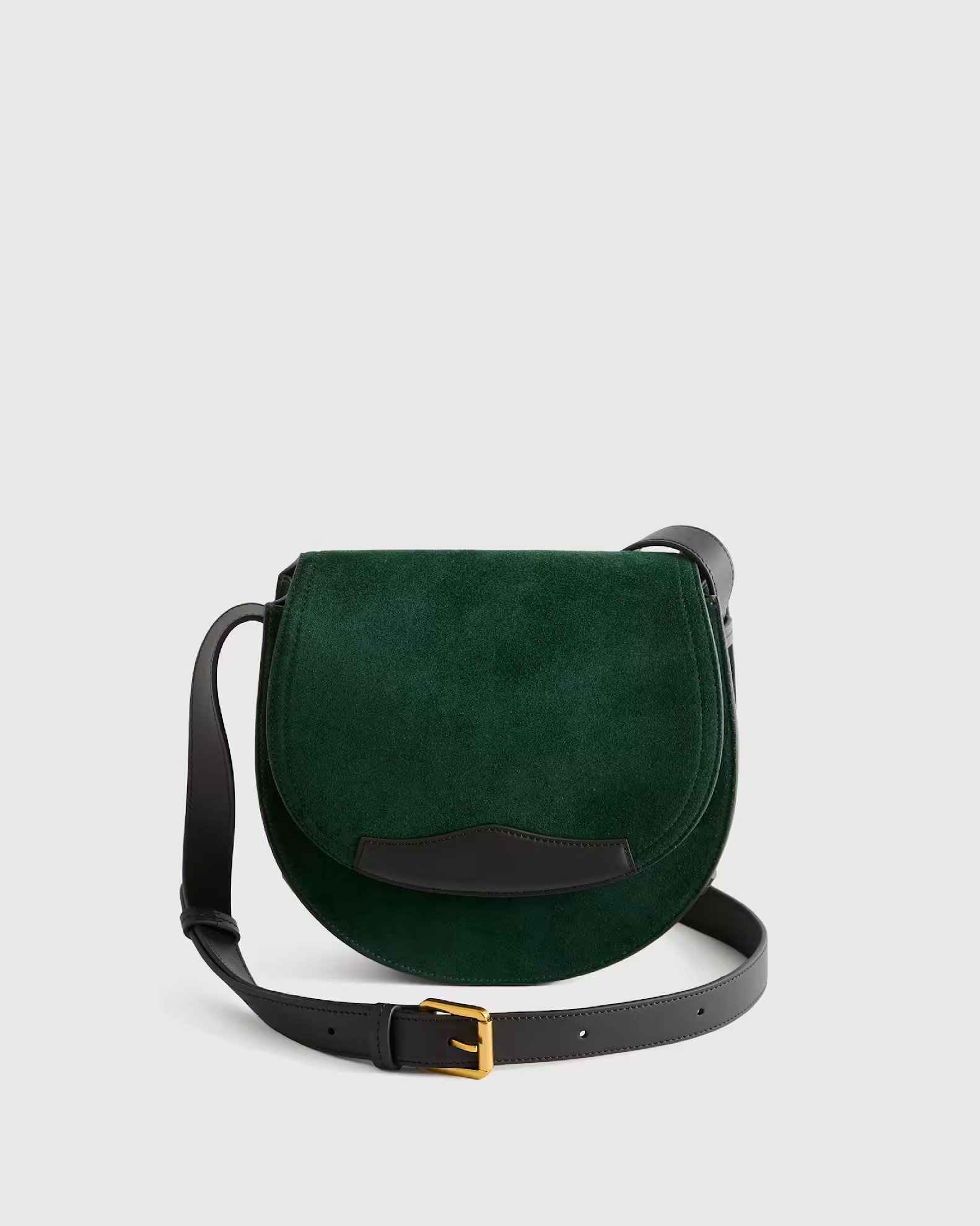Italian Suede Saddle Bag in Emerald | Quince