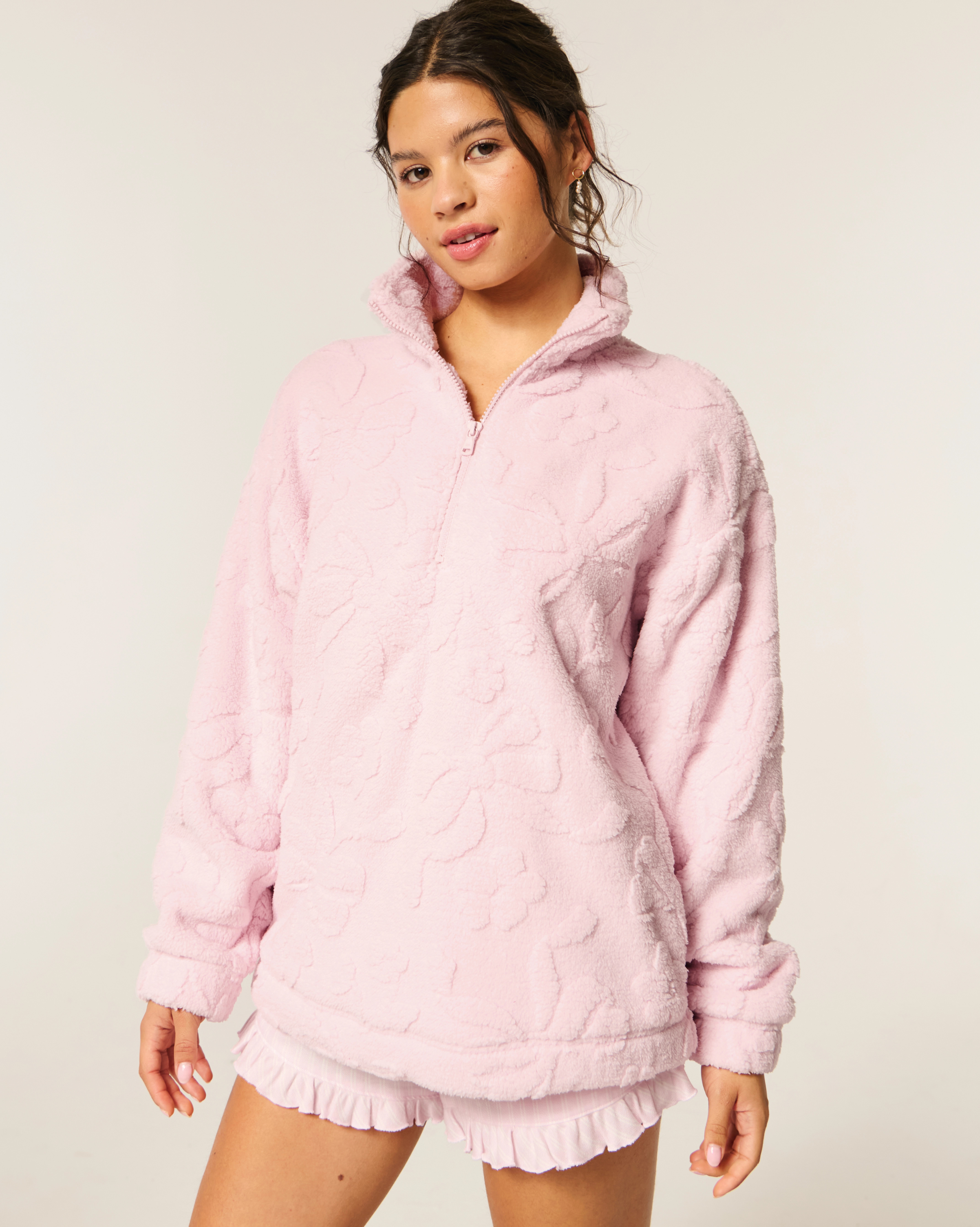 Gilly Hicks Sherpa Quarter-Zip Sweatshirt | Hollister (US)
