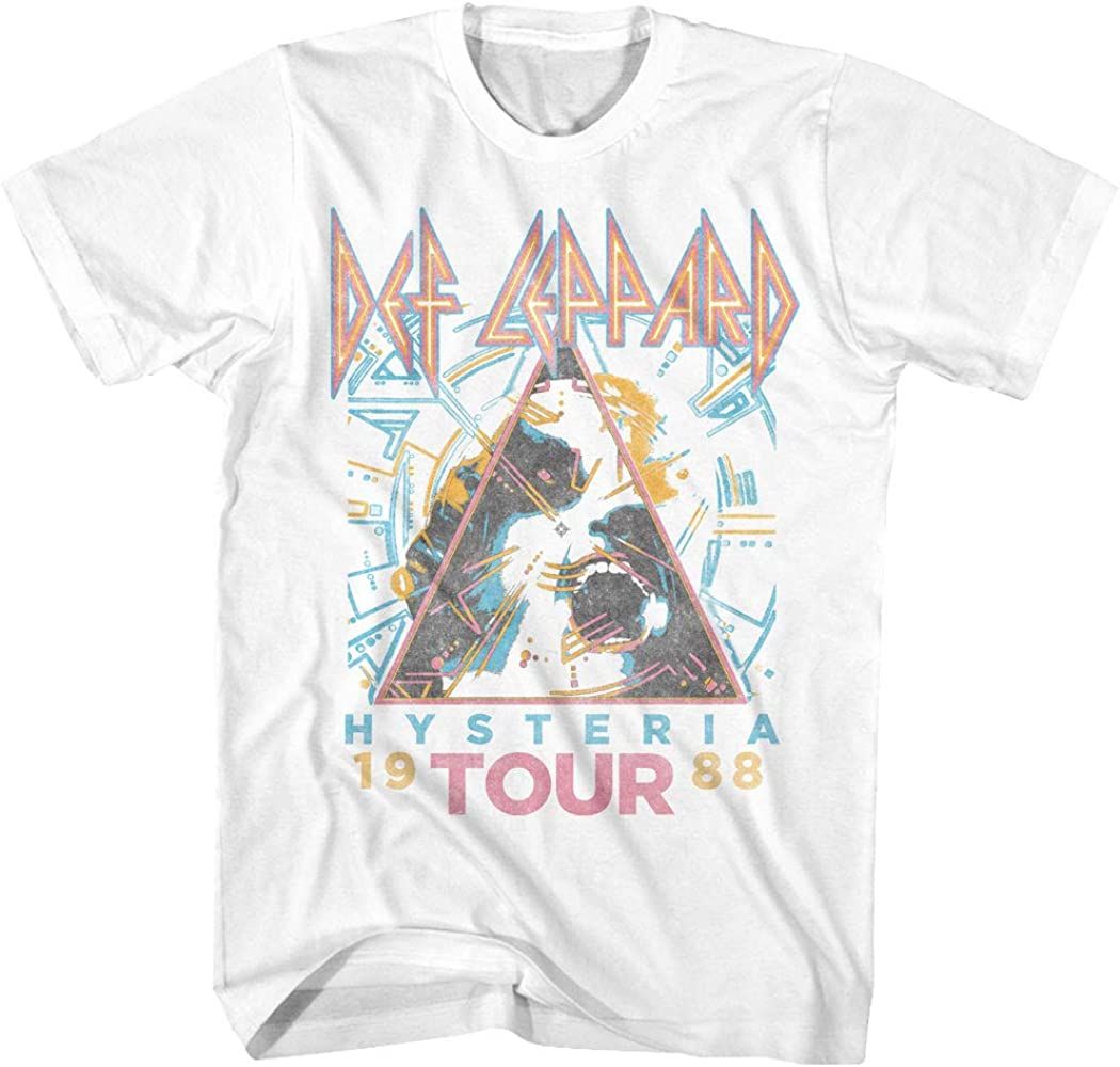 Def Leppard 1980s Heavy Hair Metal Band Rock & Roll Hysteria '88 Adult T-Shirt | Amazon (US)