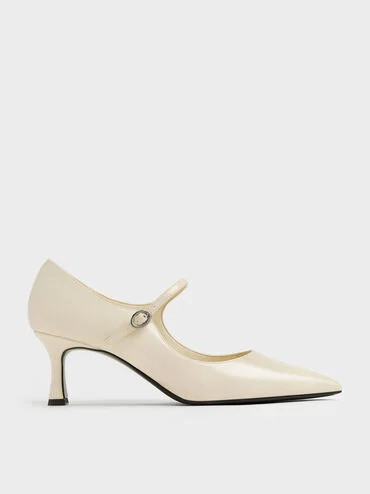 Pointed Mary Jane Pumps
    
         - Beige | Charles & Keith EU