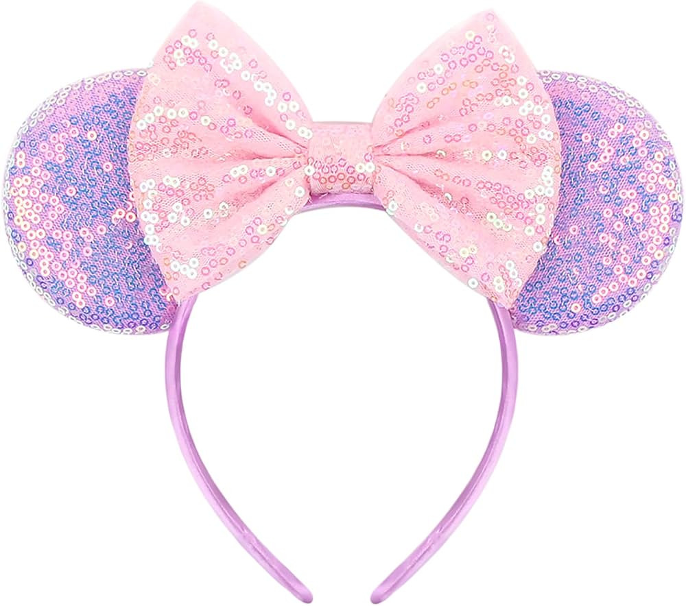 MADO Rapunzel Mouse Ears Headband for Adults, Kids - Park Ears Style, Purple Pink | Amazon (US)