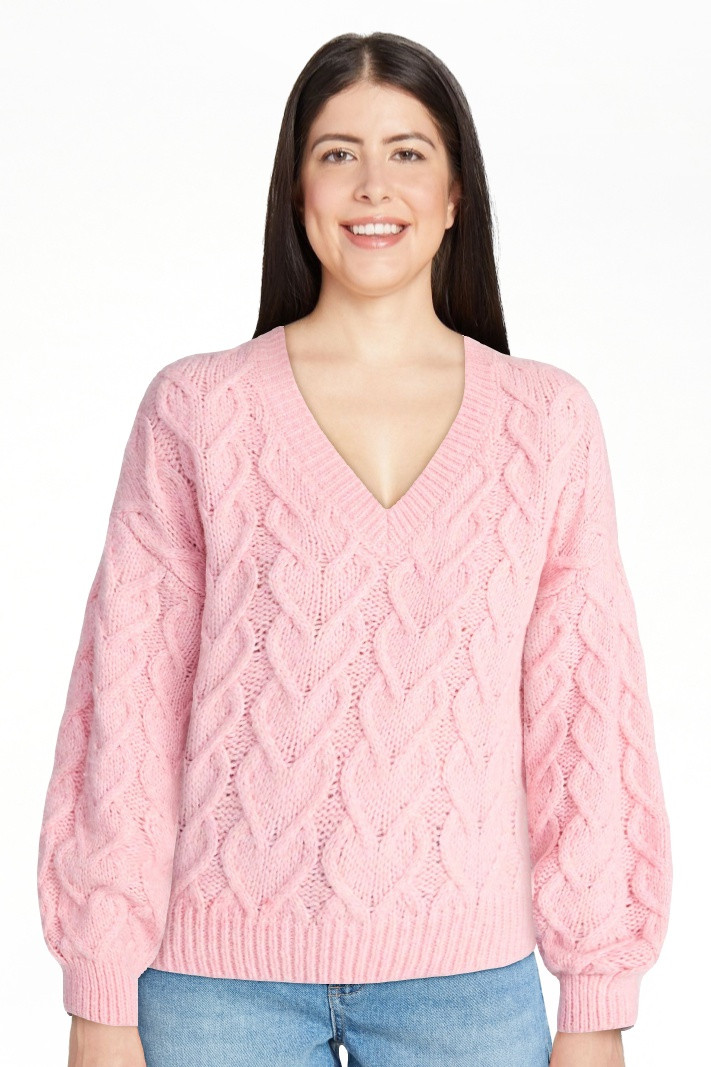 No Boundaries V-Neck Pullover Sweater, Midweight, Women's XXS-XXL | Walmart (US)