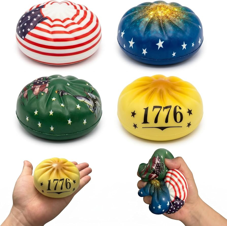 Dumpling Squishy Toys - 4 Pack 4th of July Slow Rising Patriotic Squeeze Toys for Stress Relief, ... | Amazon (US)