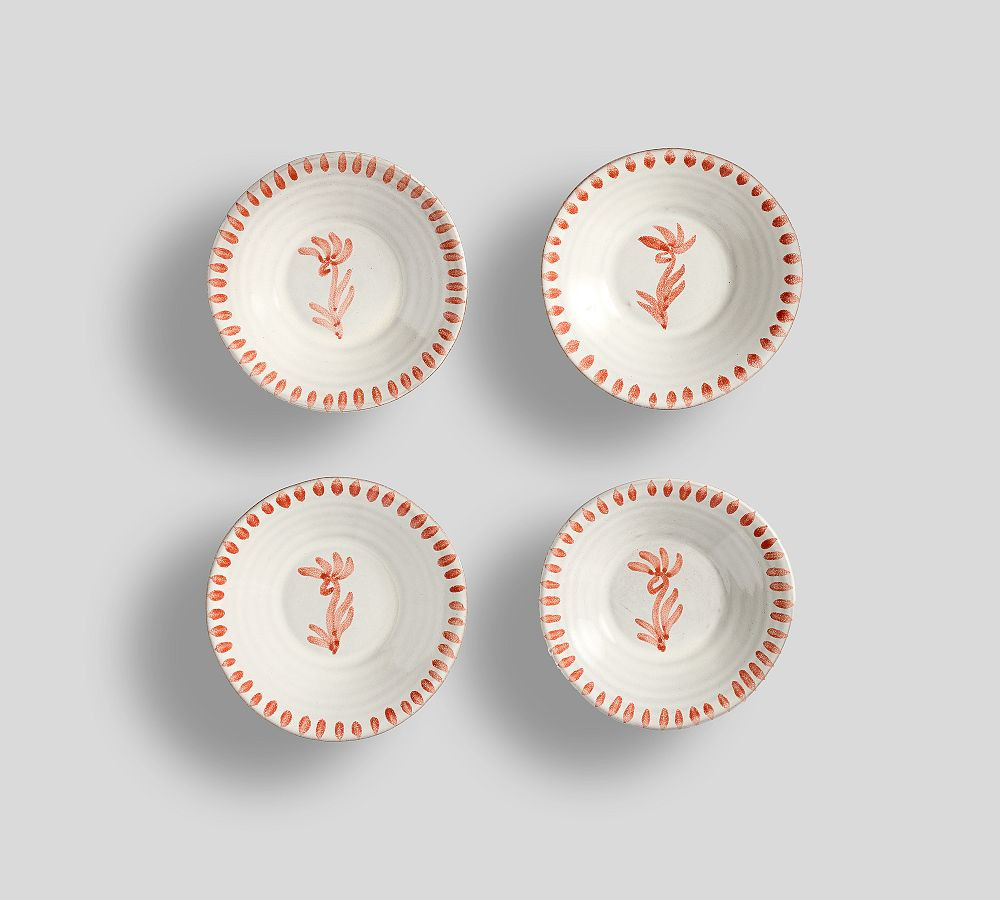 Terracotta Hand Painted Dip Dishes, Set of 4 - Terracotta | Pottery Barn (US)