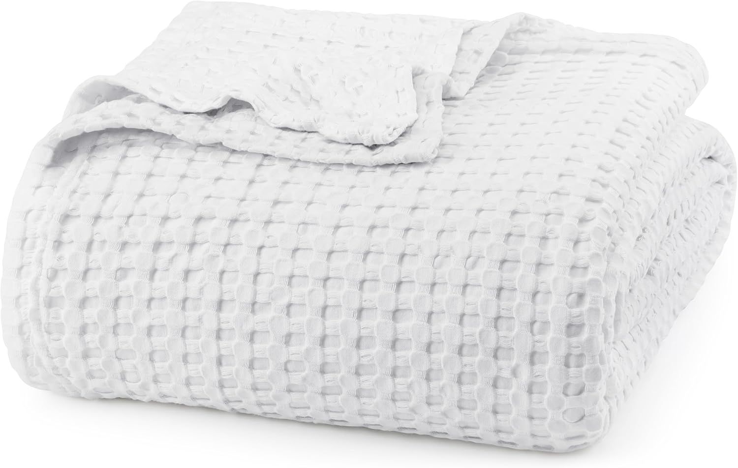 Utopia Bedding Cotton Waffle Blanket 300 GSM (White - 90x108 Inches) Soft Lightweight Breathable ... | Amazon (US)