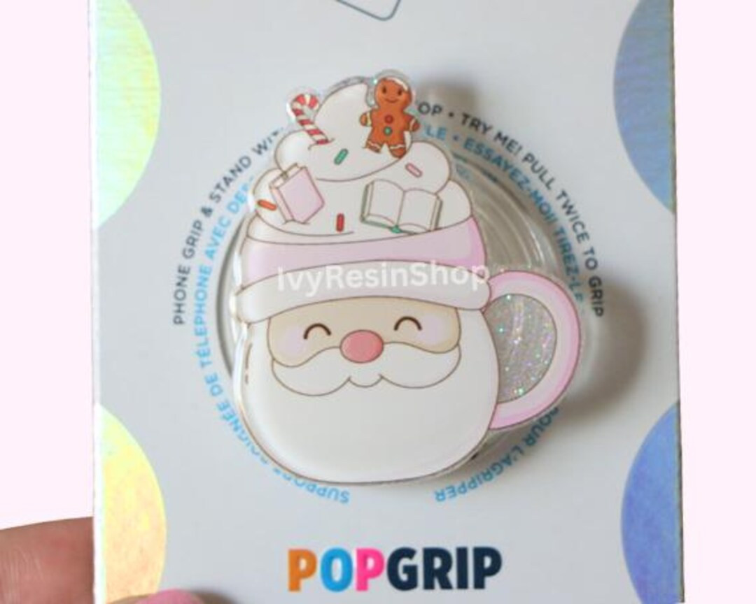 Santa Mug Christmas Phone Grip: Holiday Bookish Kindle Accessory | Etsy (US)