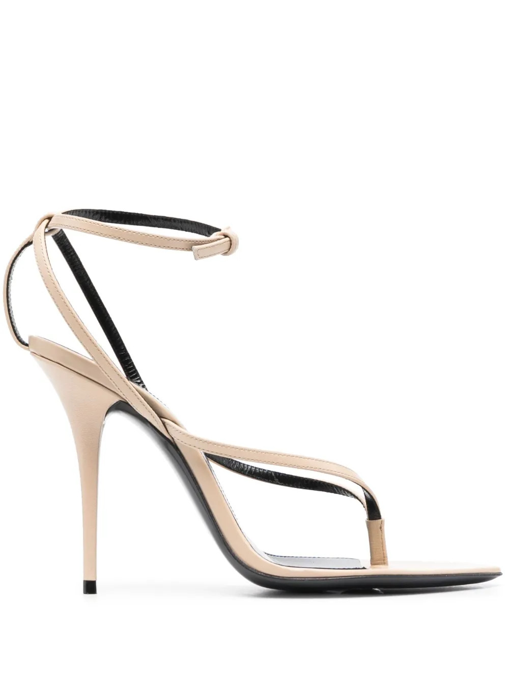 Saint Laurent Leather Stiletto Sandals - Farfetch | Farfetch Global