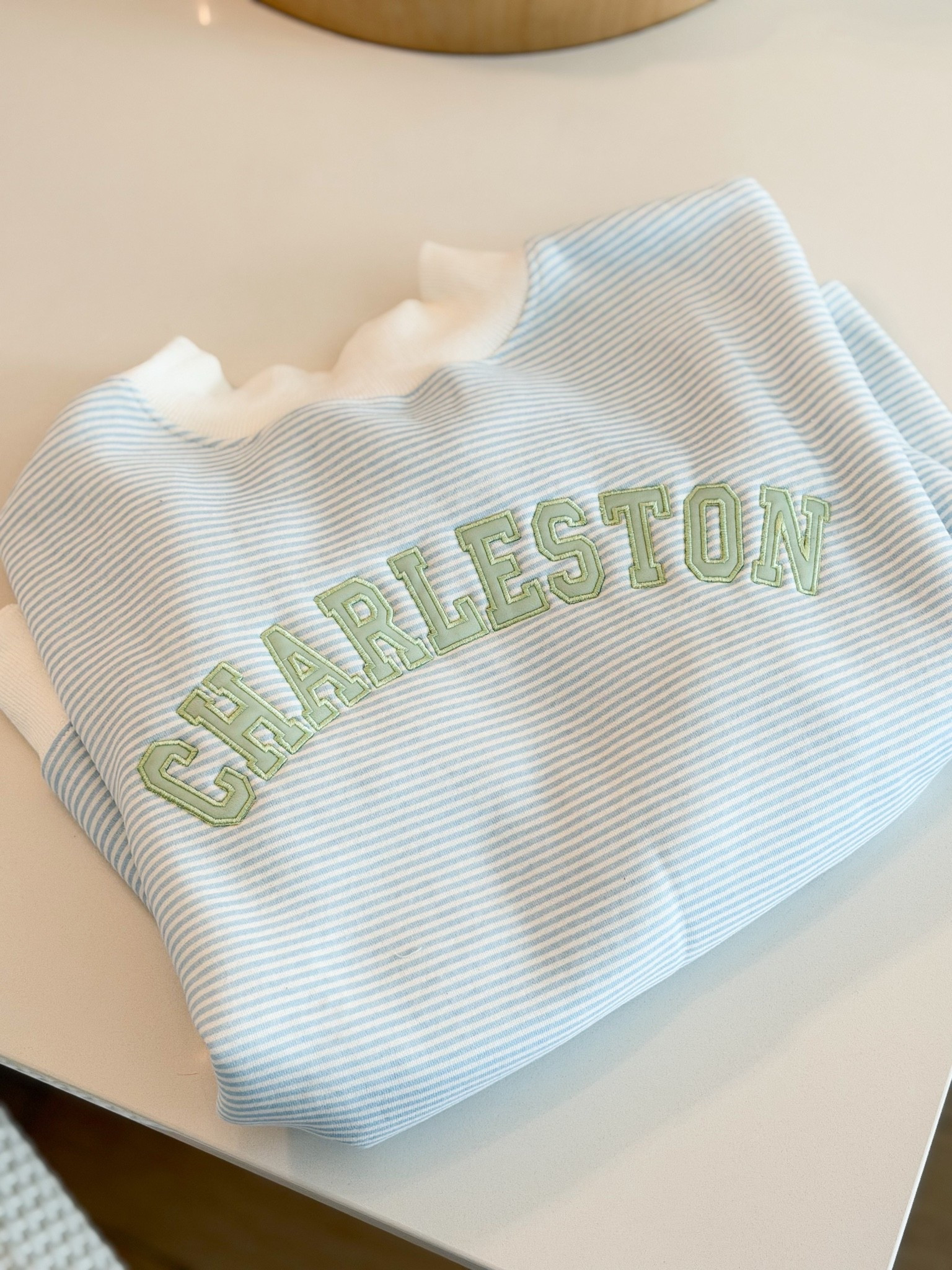 Custom mockneck on sale 😍 @sprinkledwithpinkshop 

Charleston mockneck, preppy style, blue and white, gift idea, gift for her

#LTKgrwm #LTKootd