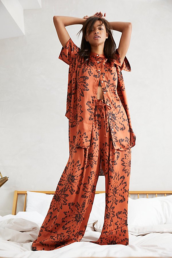 Goddess Lounge Pants by Intimately at Free People, Tobacco Combo, L | Free People (Global - UK&FR Excluded)