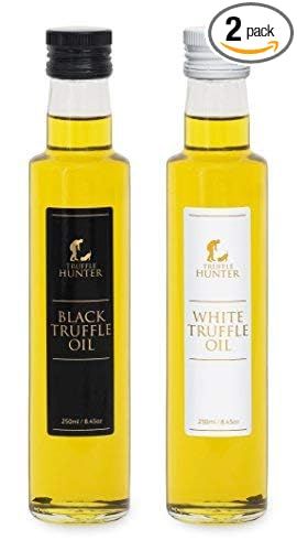TruffleHunter Black & White Truffle Oil Set Real Truffle Pieces - (2 x 8.45 Oz) Olive Oil Gourmet... | Amazon (US)