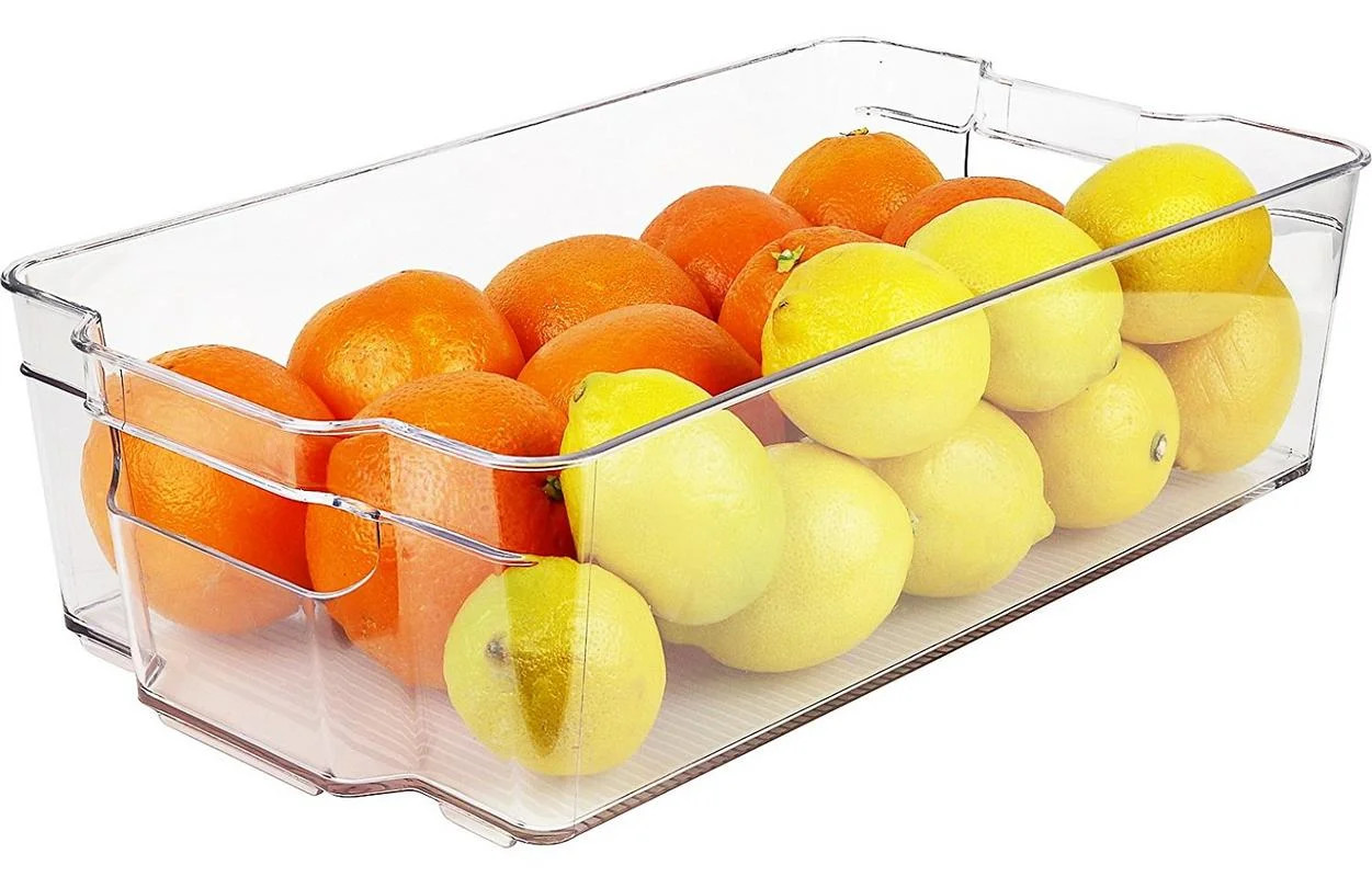 GreenCo Stackable Refrigerator Organizing Bins with Handles, 14.8 x 8.3 x 3.75 inches, Clear - Wa... | Walmart (US)