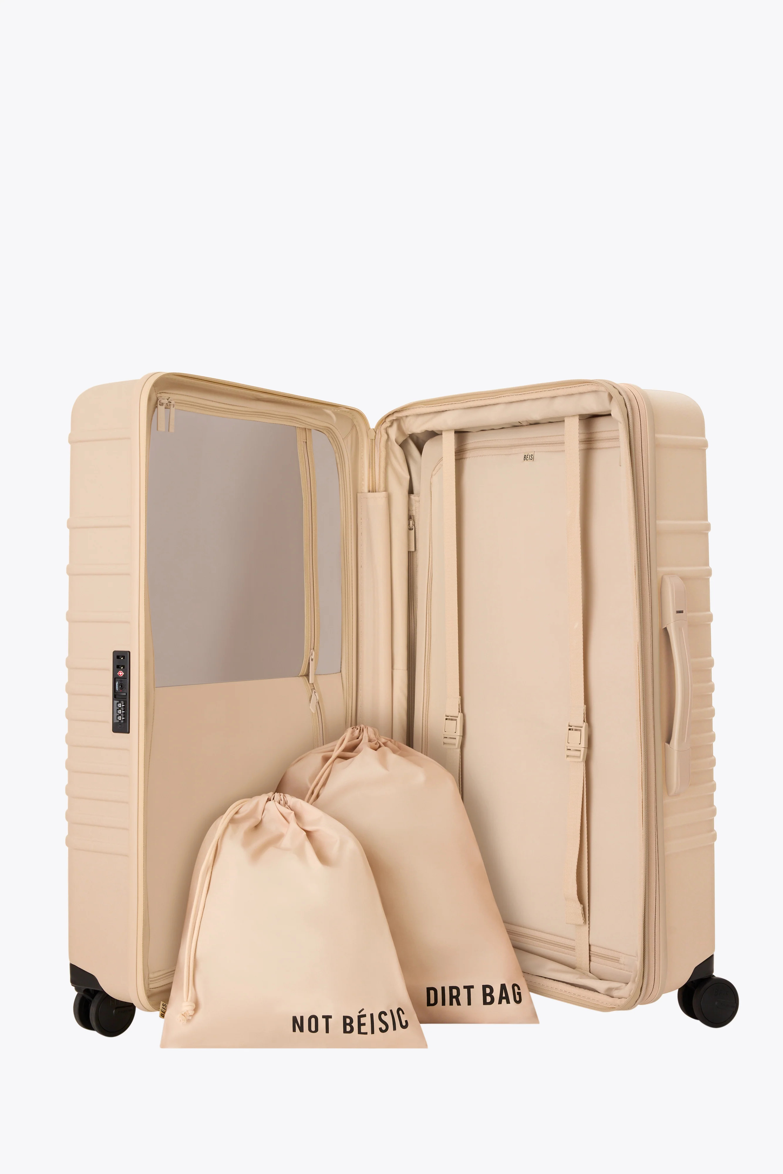 BÉIS 'The Large Check-In Roller' in Beige - 29 inch Beige Rolling Check in Luggage & Checked Sui... | BÉIS Travel