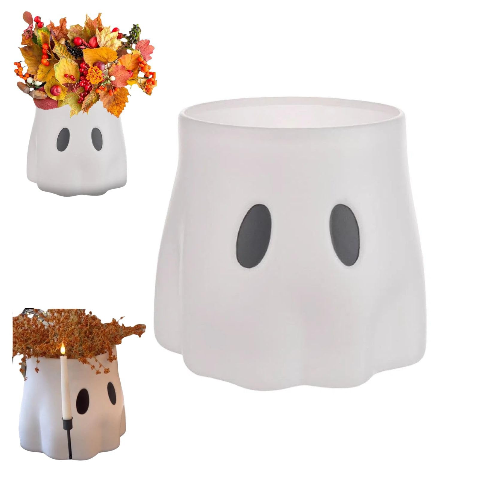 Resin 7.8'' Ghost Bucket Planter, Halloween Spooky Ghost Bucket, Planter for Indoor Outdoor Garde... | Amazon (US)