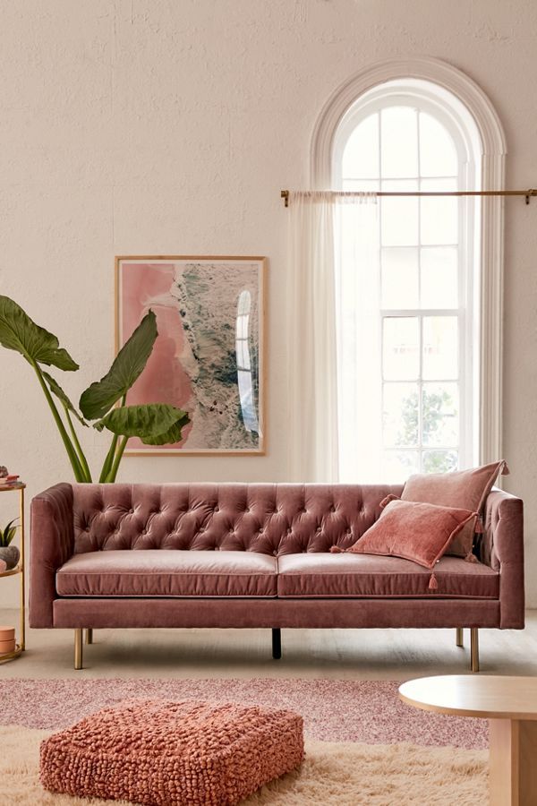 Natalia Velvet Tufted Sofa | Urban Outfitters (US and RoW)