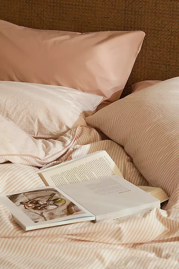 Dip & Doze Organic Cotton Clay Stripe Pillowcase, Set of 2 | Anthropologie (UK)