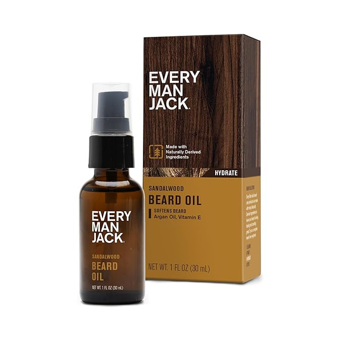 Every Man Jack Men's Beard Oil - Sandalwood Fragrance - Deeply Moisturizes and Softens Your Beard... | Amazon (US)