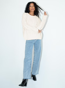 Anaya Oversized Sweater Beige | Princess Polly US