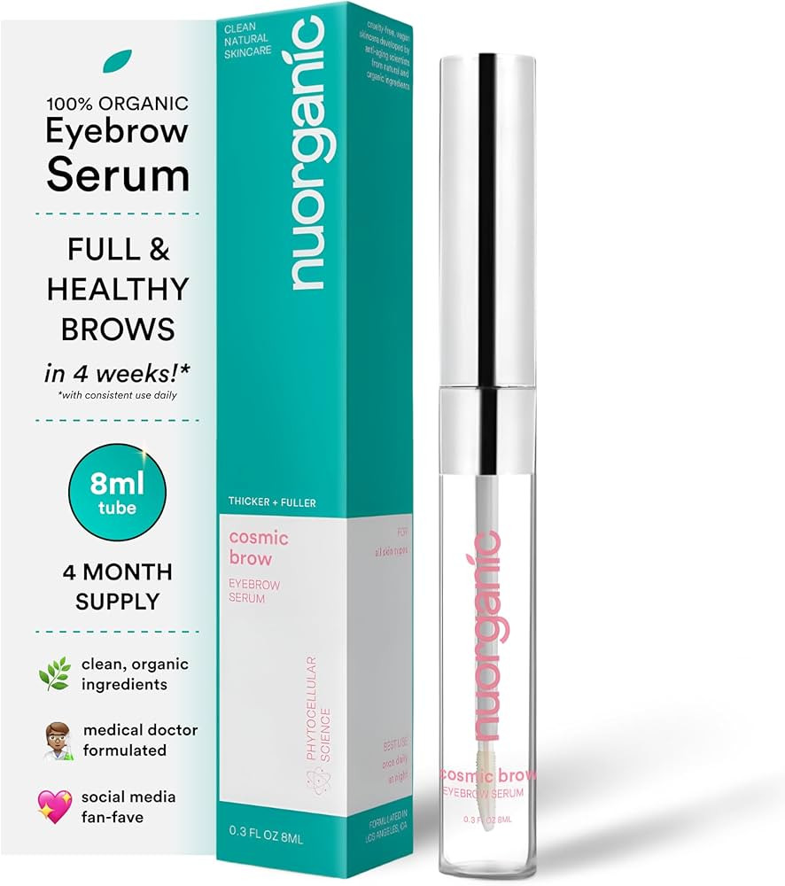 nuorganic 'Cosmic Brow' Eyebrow Serum for Growth | Natural Eye Brow Serum for Thicker, Longer, Mo... | Amazon (US)