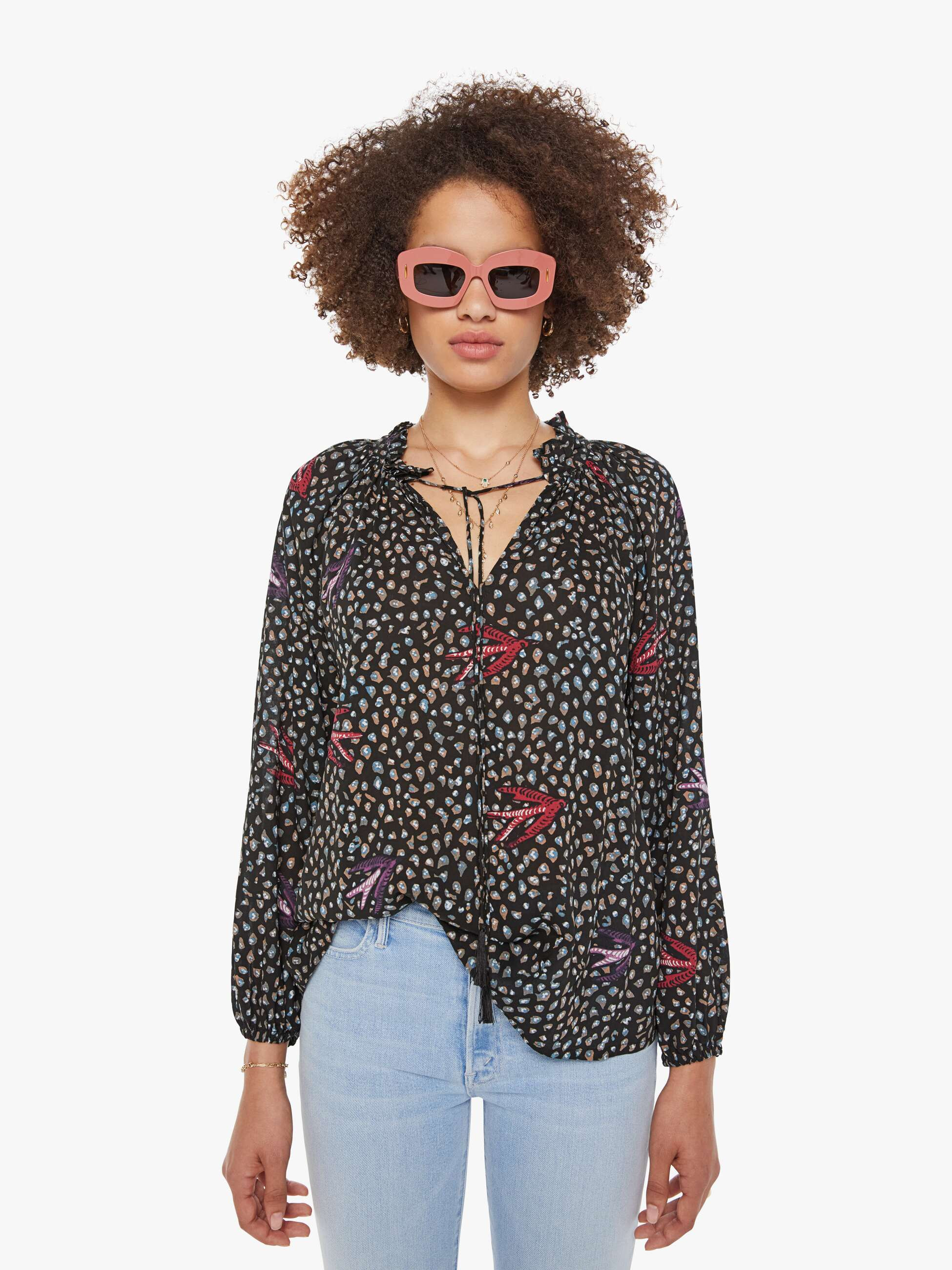 Natalie Martin Penny Blouse - Swallow Black | Mother Denim
