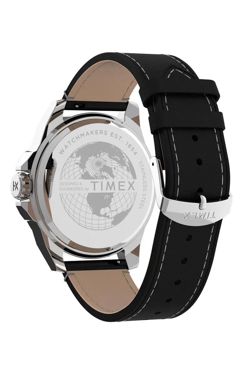Timex® Essex Avenue Leather Strap Watch, 44mm | Nordstrom | Nordstrom