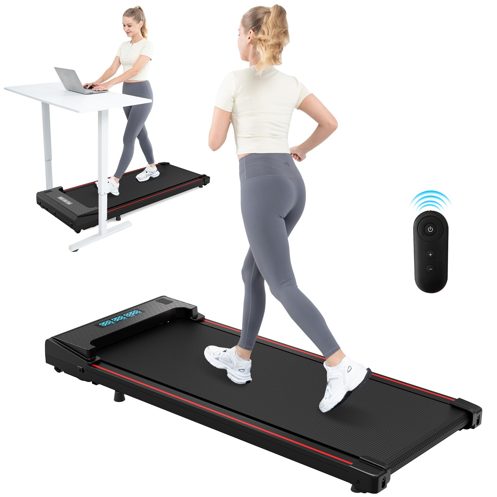 Walking Pad,Treadmill with Remote,1-6km/h Under Desk Treadmill,LED Display,120kg Capacity,No Asse... | Amazon (UK)