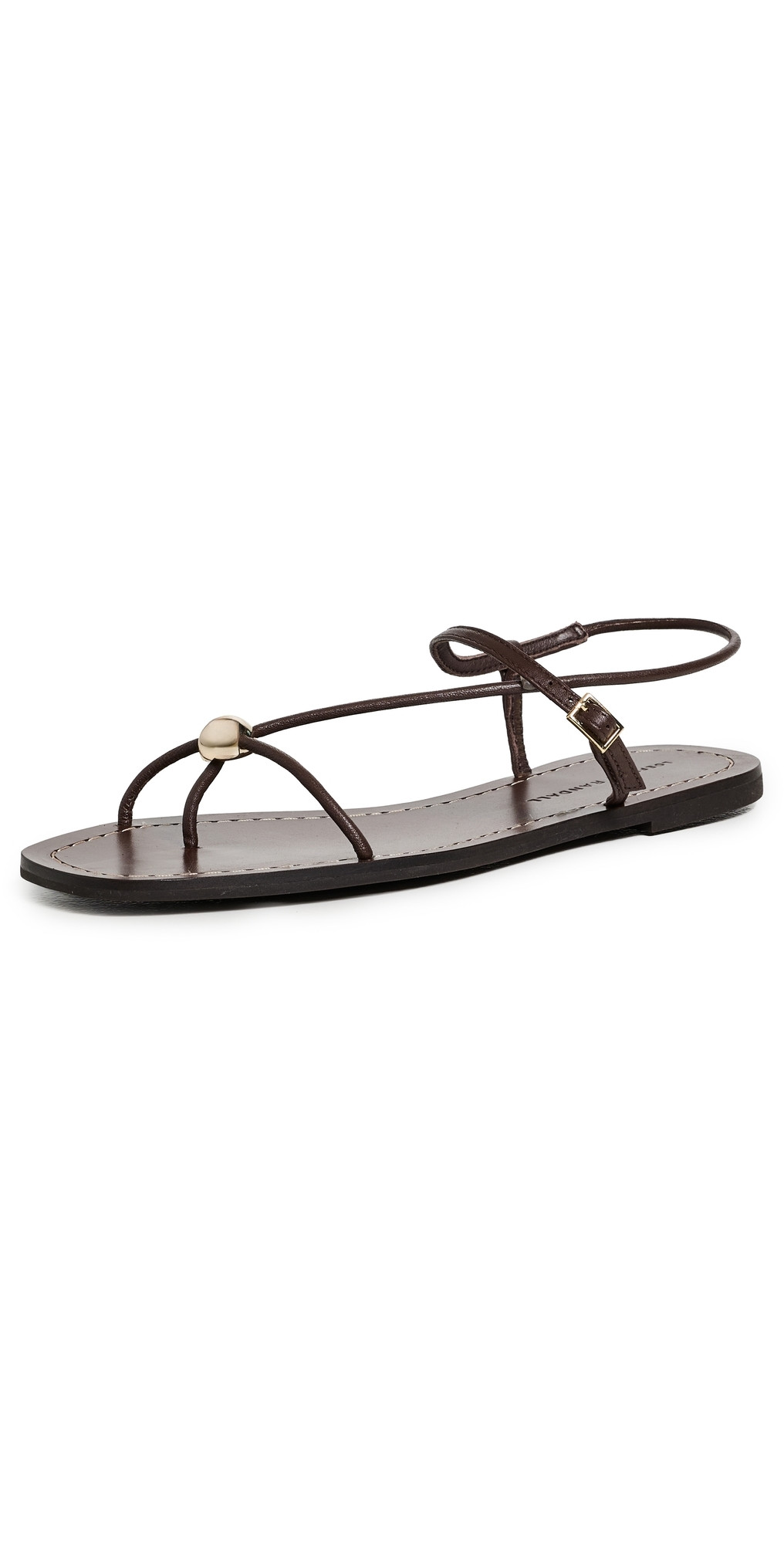 Loeffler Randall Lara Strappy Flat Sandals Espresso 8 | Shopbop
