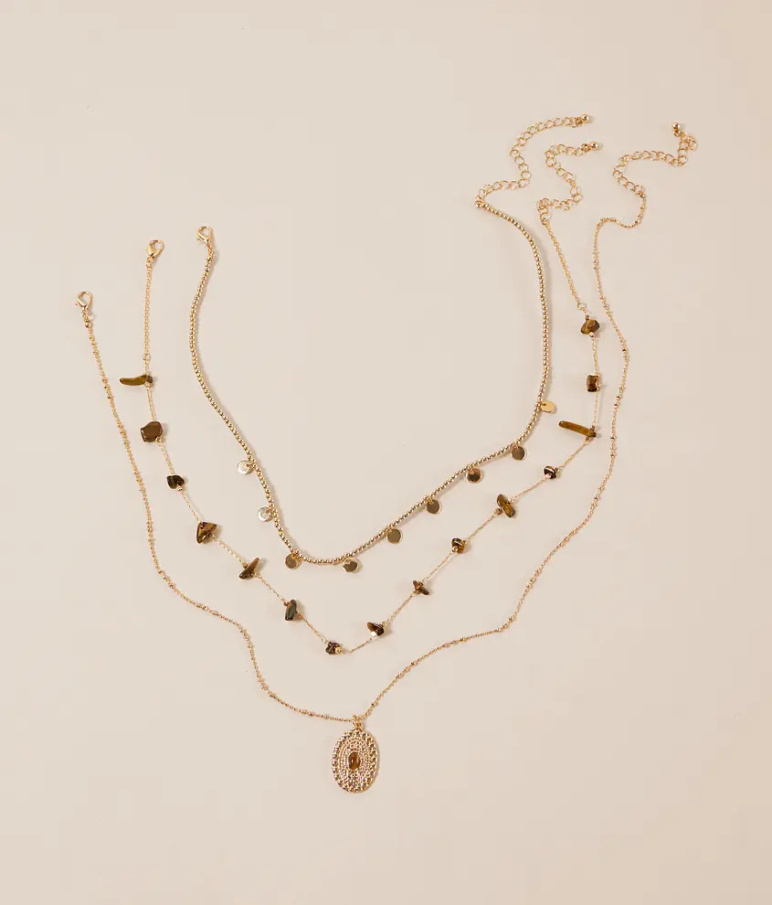 3 Pack Stone Necklace Set | Buckle