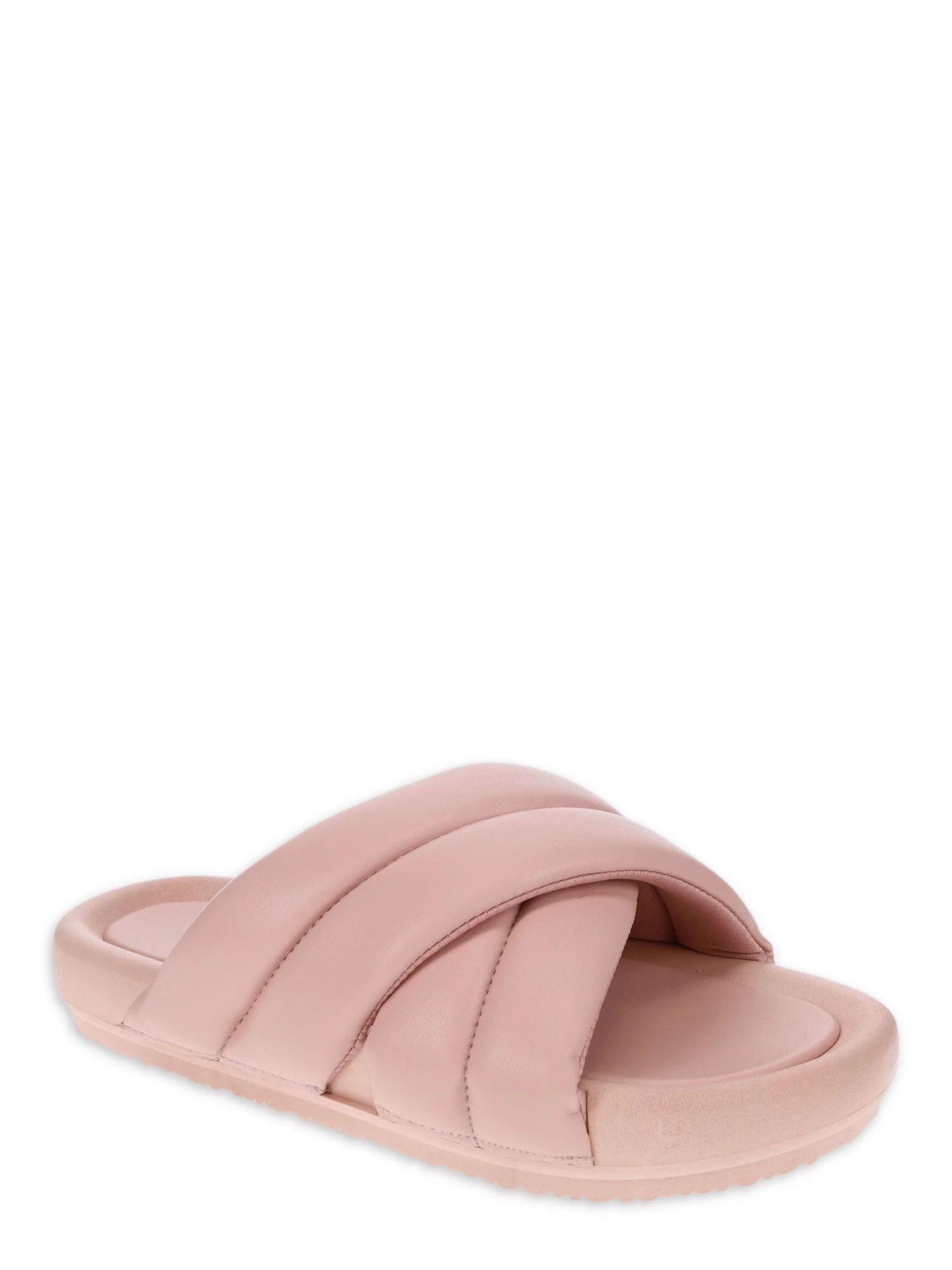 No Boundaries Women's Crossband Slide Sandal | Walmart (US)