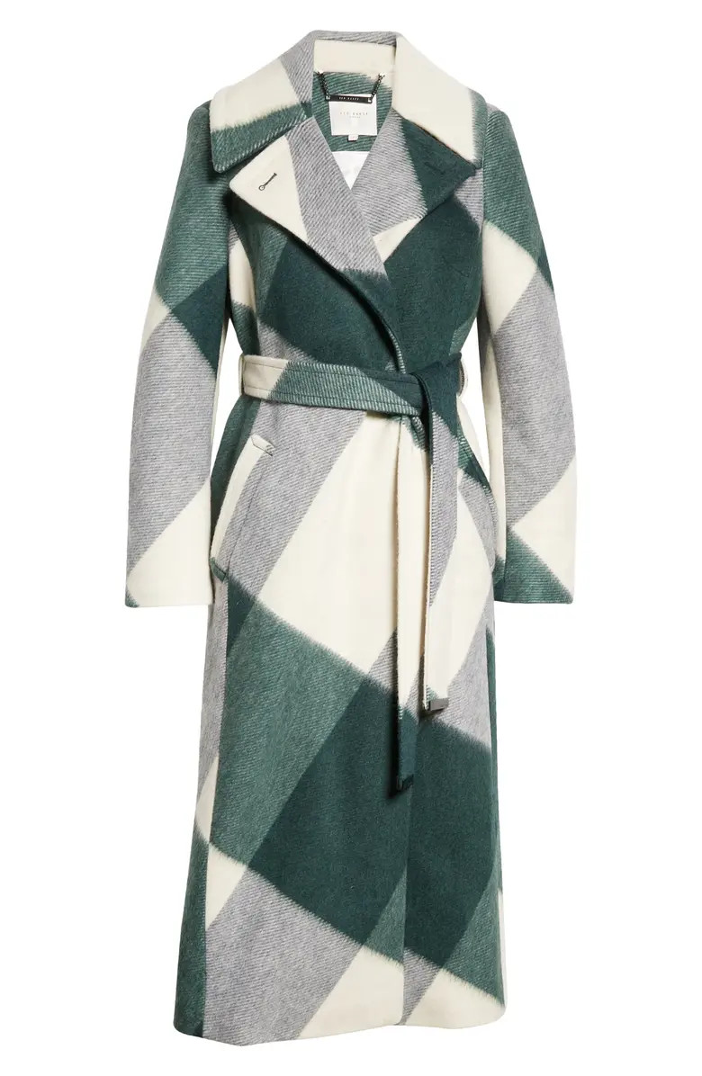 Ted Baker London Rubio Belted Wool Blend Peacoat | Nordstrom | Nordstrom