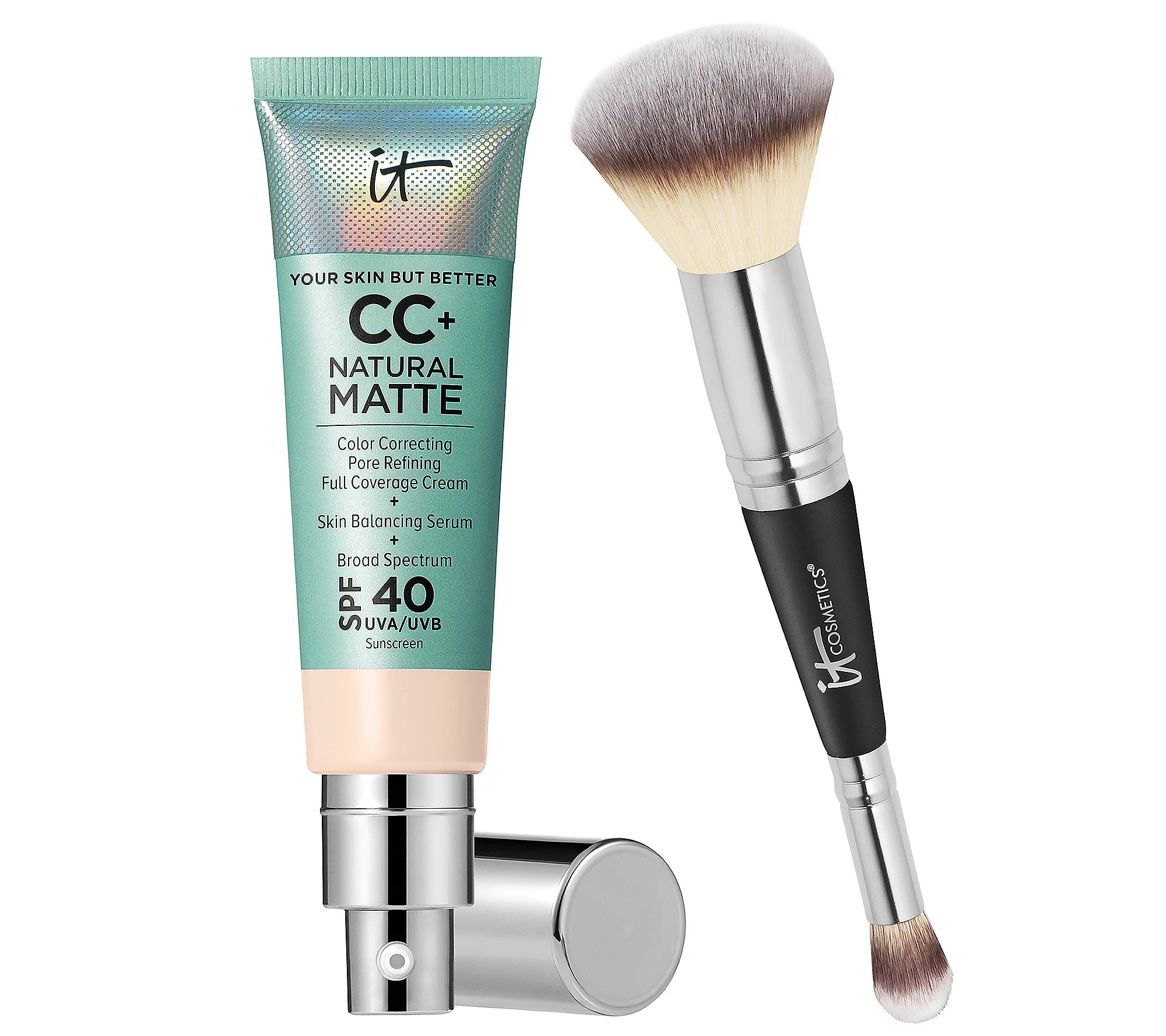 IT Cosmetics CC+ Natural Matte with Heavenly Luxe Brush | QVC