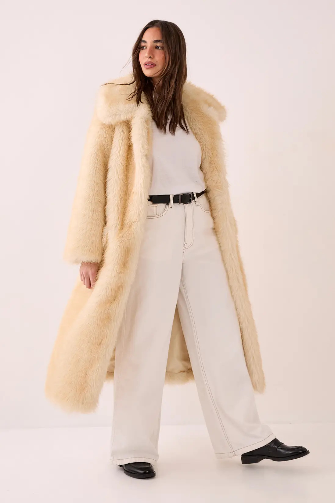 Belted Tipped Faux Fur Coat | Nasty Gal US