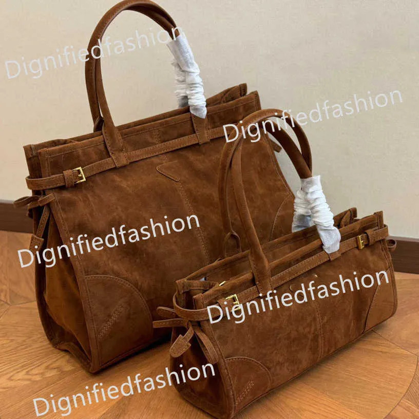 Suede Brown Shoulder Bag Womens Designer Totes Bag Soft Lux Leather Luxury Handbag Casual Mens Ne... | DHGate