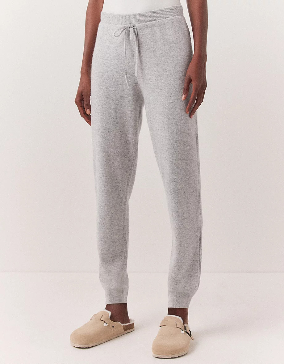 Cashmere Rib Detail Joggers | The White Company (UK)