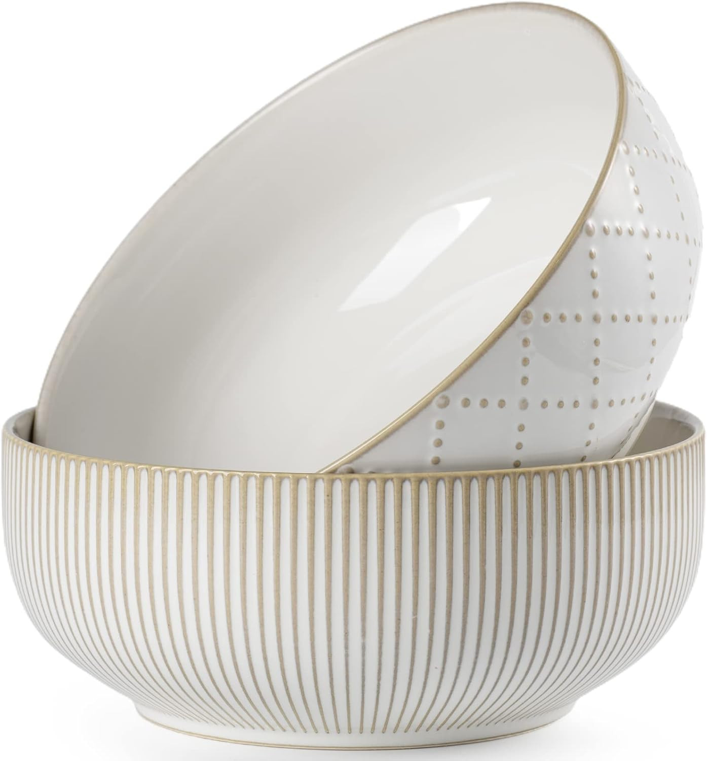 getstar Large Serving Bowls (8 inch & 60 fl oz), Ceramic Salad Bowl Set of 2, Microwave and Dishw... | Amazon (US)