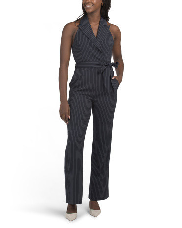 Pinstripe Halter Jumpsuit for Women | Polyester/Spandex | Marshalls