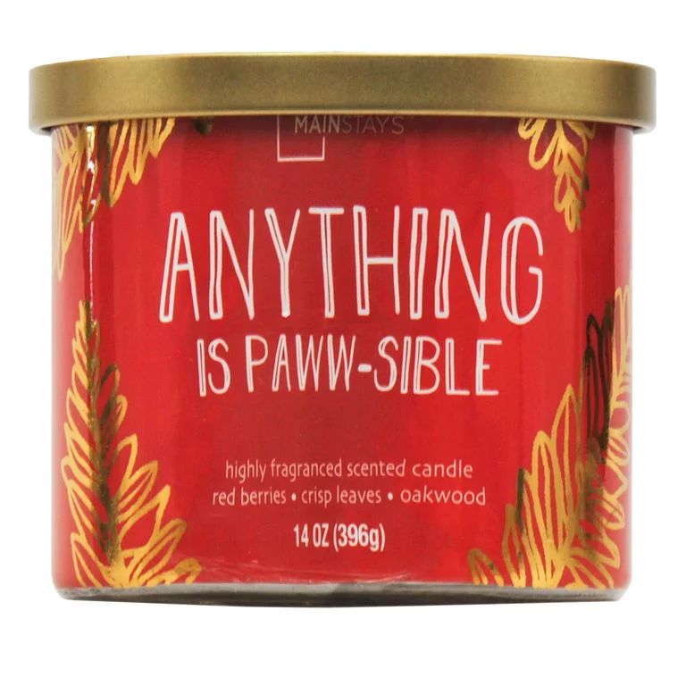 Mainstays 14 Ounce 3 Wick Candle Anything is Paww-sible Wrap - Walmart.com | Walmart (US)