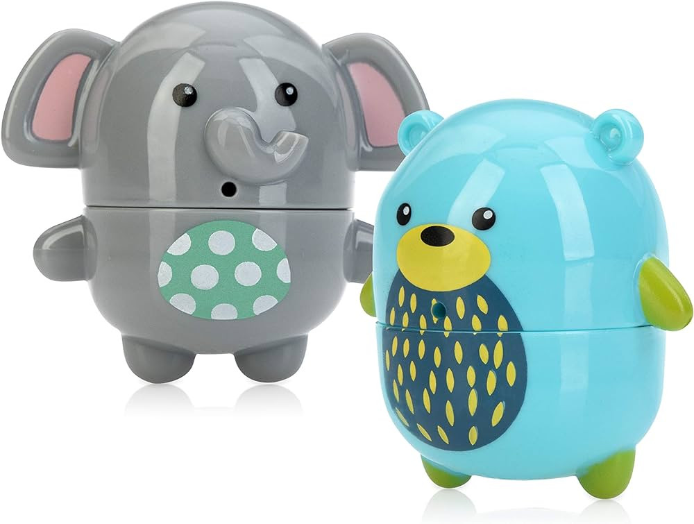 Nuby Silly Squirts Bath Toys, Easy to Clean Children's Bath Toy, Bear and Elephant | Amazon (US)