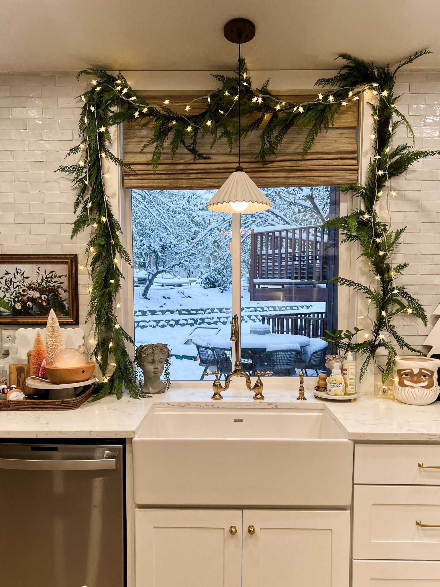Snow outside, glow inside! ❄️ This little kitchen corner from last year is my happy place during the holidays. Can’t wait to share what we do this year! Links below 

#LTKHoliday #LTKGiftGuide #LTKSeasonal